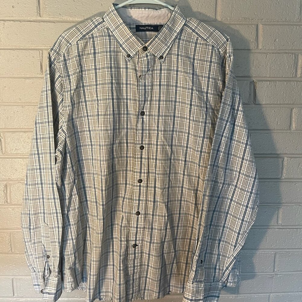 Nautica Classic Long Sleeve Button-Up Shirt – XL